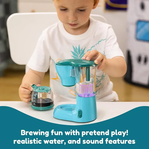 Miniatura 2 de Joyin Juguetes de Cocina de Juego, Juguete de Accesorios de Cocina de Comida de Juguete para Niñas con Cafetera, Batidora, Tostadora con Luces y Azul