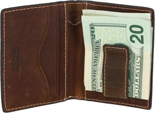 Miniatura 3 de Wrangler Cartera de piel para hombre con clip para dinero, coñacmarrón, Cartera con tarjetero