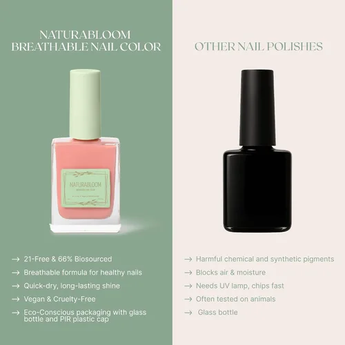 Miniatura 5 de Esmalte de uñas transpirable de alta calidad de larga duración (coral tostado) - Vegano y libre de toxinas