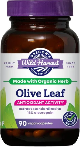 Oregon's Wild Harvest, Suplemento de hoja de olivo, soporte antioxidante, 350 mg, 90 unidades