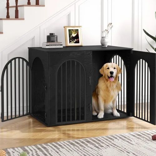 Miniatura 24 de Hzuaneri - Muebles de madera para perros de 26.8 pulgadas, jaula de interior para perros pequeños, jaulas resistentes decorativas para mascotas
