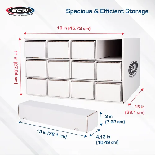Miniatura 3 de BCW Unidad de almacenamiento de casa de tarjetas con 12 cajas de 800 unidades Capacidad para hasta 9600 tarjetas Organizador para tarjetas