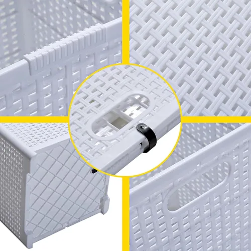 Miniatura 3 de Eslite Cestas de plástico plegables para la ropa sucia de 42 litros, cesta plegable para la ropa, paquete de 2 unidades (blanco)