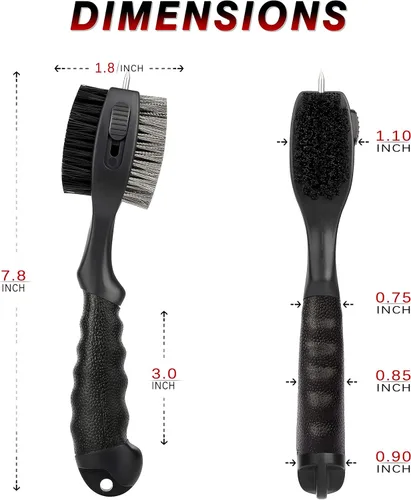 Miniatura 7 de CHAMPKEY PRO - Cepillo retráctil para palos de golf, cabezal de cepillo de gran tamaño con agarre de goma suave y limpiador de ranuras retráctil
