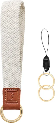 Miniatura 32 de Fishent Llavero elástico, bonito llavero de pulsera, cordón de muñeca tejido mejorado para llaves, llaveros para mujeres y hombres, llaves