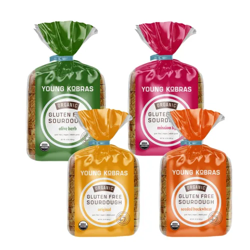 Miniatura 3 de Young Kobras Pan de masa madre original orgánico sin gluten (paquete de 2) – Apto para alérgenos, vegano, sin gomas, ingredientes simples y hecho