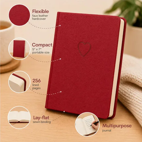Miniatura 6 de WORLD TRAVELER Cuaderno de diario – 5 x 7 pulgadas, 256 páginas rayadas, de piel sintética, con forro en blanco, cuadernos de tapa dura para diario