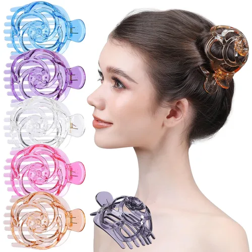 Miniatura 8 de RC ROCHE - 6 piezas para hacer moños para mujer, clip de pinza para el cabello, nido de pájaro, ballerina, soporte redondo francés, cúpula