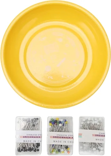 BFYDOAA Plato magnético con 150 agujas de cuentas, cojín de costura magnético redondo, soporte magnético para agujas de coser, pasadores de presión