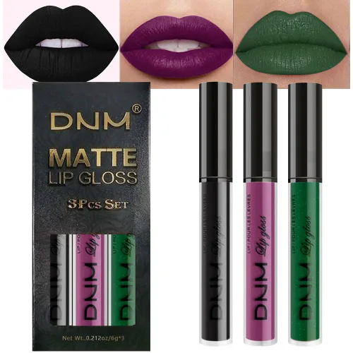 Miniatura 49 de evpct 2 Piezas Lápiz Labial Líquido Verde Esmeralda con Brillo Glitter, Brillo Labial Tinte y Delineador de Labios Retráctil, Set de Maquillaje