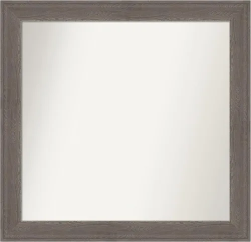 Miniatura 76 de Amanti Art Espejo de pared personalizado no biselado (24.5 x 24.5 pulgadas), marco gris marrón alta, varios tamaños personalizados, espejo de baño