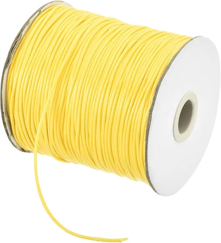 Miniatura 25 de MECCANIXITY Cordón encerado de poliéster encerado de 0.031 in, cuerda de cera de 175 yardas para hacer pulseras, collares, cuentas, joyería y Caqui