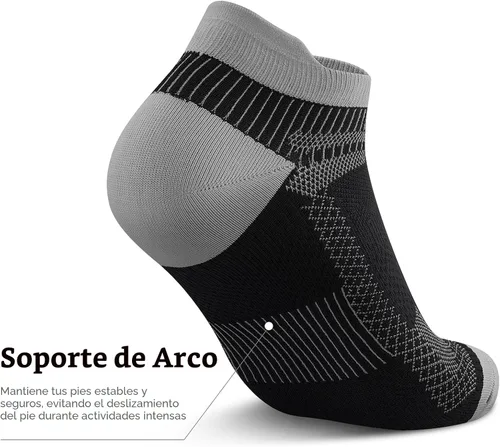 Miniatura 5 de Calcetines de compresión al tobillo PAPLUS para hombres y mujeres 2/4/6 pares, calcetín de compresión de corte bajo para correr con soporte