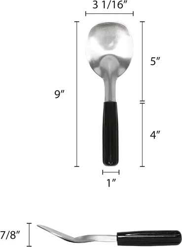 Miniatura 5 de TrueCraftware Pala de helado resistente, hoja de acero inoxidable con mango de plástico de color negro
