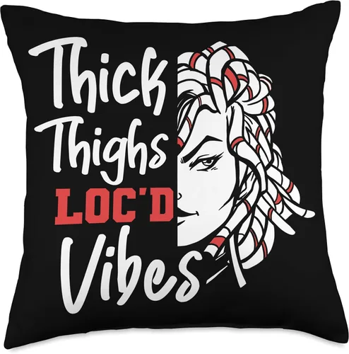 Miniatura 4 de Locs Afro Dreadlocks Love Natural Beauty Hair Locd Thick Thighs Loc'd Vibes Afro Hair - Almohada africana americana, 16 x 16 pulgadas, multicolor