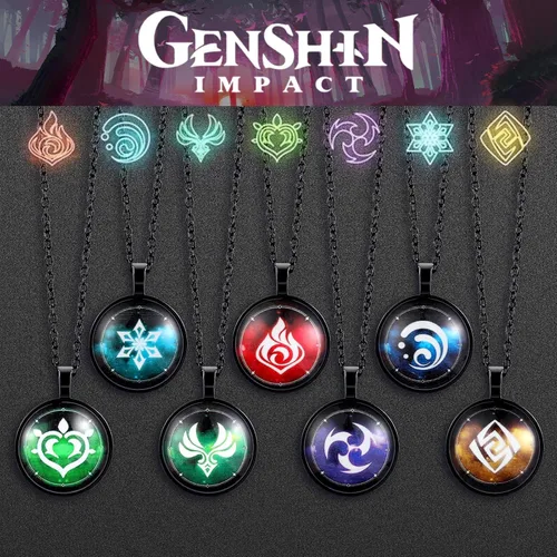 Miniatura 9 de XUBWVW Genshin Impact - Collar de impacto con diseño de ojo de Dios, regalo inspirado en cosplay, regalo para los amantes del juego, colgante