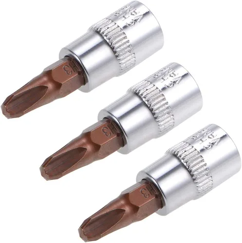 Miniatura 4 de uxcell 1/4 "Drive x PH2 Phillips Bit Socket, S2 Steel Bits, CR-V Sockets 1.5" Longitud (solo para uso manual), 3 piezas