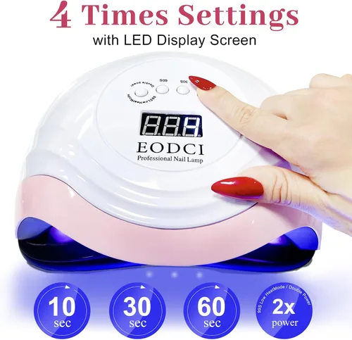 Miniatura 4 de eodci Lámpara de uñas LED UV de 168 W, luz UV para secador de uñas de gel, lámpara de curado de esmalte de uñas, sensor automático, luz profesional