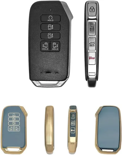 Miniatura 4 de SANRILY Funda para llavero de 9 botones para Kia K5 Sedona 2021 K8 V6 2022 EV6 GT Linie Seltos Sportage R K3 K4 Stinger Sorento Cerato 9 Taste Beige