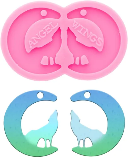 Miniatura 13 de Molde de aretes de resina de corazón para el día de San Valentín, moldes de joyería de silicona para fundición epoxi de bricolaje, aretes, 425.2 in