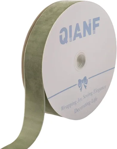 Miniatura 46 de QIANF Cinta de terciopelo, carrete de 1 1/2 pulgadas por 25 yardas (rojo)