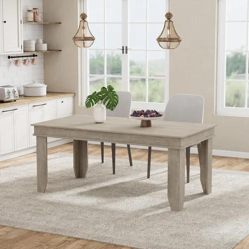 Miniatura 12 de GarveeHome Mesa de comedor de granja para 6-8 personas, mesas de cocina de 71 pulgadas de largo con marco resistente de madera, mesa rectangular