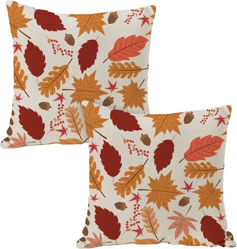 Miniatura 9 de JOOCAR Juego de 2 fundas de almohada de otoño, con texto en inglés «Hello Pumpkin», «Hello Fall», fundas decorativas de lino para sofá, decoración