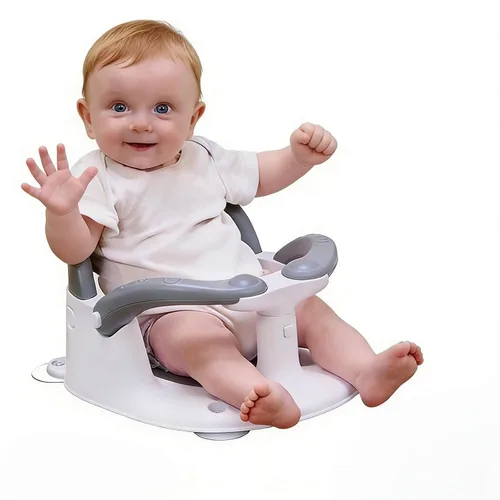Miniatura 7 de Asiento de Baño para Bebés de 6 Meses y Más, Asiento de Baño Infantil con Alerta de Temperatura+Respaldo Abierto+Brazos Activables/Desactivables