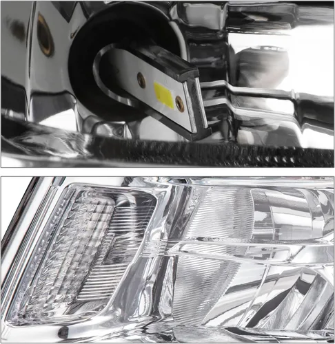 Miniatura 10 de M-AUTO Faros delanteros con bombillas LED premontadas de 6000 K compatibles con Jeep Grand Cherokee 14-16 Pre Facelift, carcasa cromada, esquinas