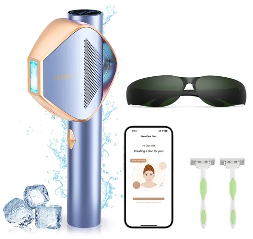 LUBEX Depilación láser IPL permanente inteligente para mujeres y hombres, zafiro sin dolor, refrigeración por hielo, alternativa a la peluquería,