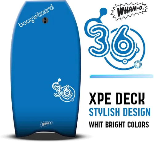 Miniatura 4 de BoogieBoard - Bodyboard de 36 pulgadas, núcleo de Phuzion, cubierta XPE, parte inferior de HDPE, cola creciente, incluye correa para la muñeca
