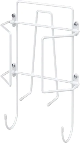Miniatura 9 de ClosetMaid Barra de valet colgante para instalación en pared o puerta, accesorios incluidos, diseño plegable, acero duradero, color blanco