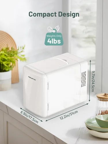Miniatura 9 de KEENSTAR Mini refrigerador, mini refrigerador de 6 litros/8 latas, refrigerador pequeño de 110V AC/12V DC enfriador y calentador para dormitorio