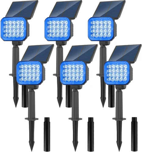 Miniatura 10 de Focos solares verdes para exteriores, luces decorativas del día de San Patricio con IP65, impermeables, 20 LED, focos solares de paisaje