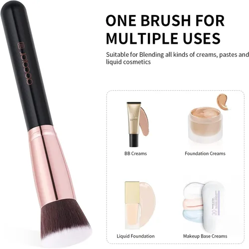 Miniatura 9 de Docolor 6+1 esponjas de maquillaje y brocha, esponja de belleza para mezclar base y cepillo Kabuki de parte superior plana, líquido, crema, polvo