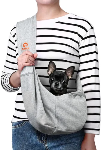 Miniatura 10 de TOMKAS - Transportador de perros estilo canguro para perros pequeños (negro, para mascotas de 2 a 7 libras)