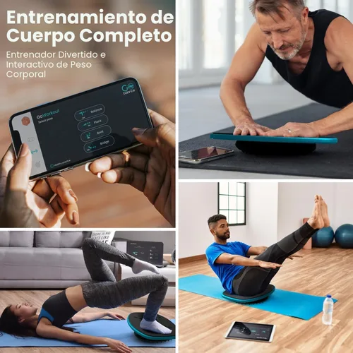 Miniatura 4 de GoBalance Board - Tabla de equilibrio habilitada para la aplicación. Sensor Bluetooth inteligente, 12 juegos interactivos gratis: entrenamiento