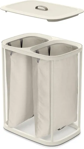 Miniatura 6 de Joseph Joseph Tota - Cesta separadora de ropa sucia de 90 litros/23.8 galones con tapa, 2 bolsas de lavado extraíbles con asas, color crudo Ecru