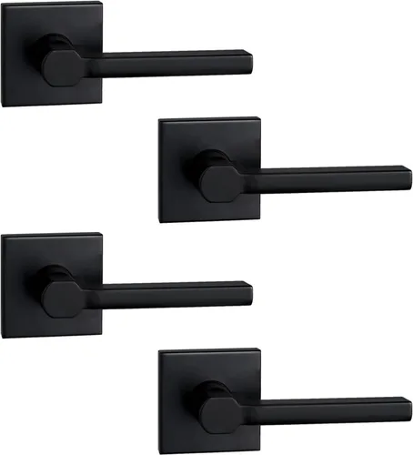 Miniatura 83 de NEWBANG Palanca de puerta de cama/baño para privacidad Baño e interior Manija de cerradura de puerta en negro mate envejecido, HD1601-DB-BK-1P