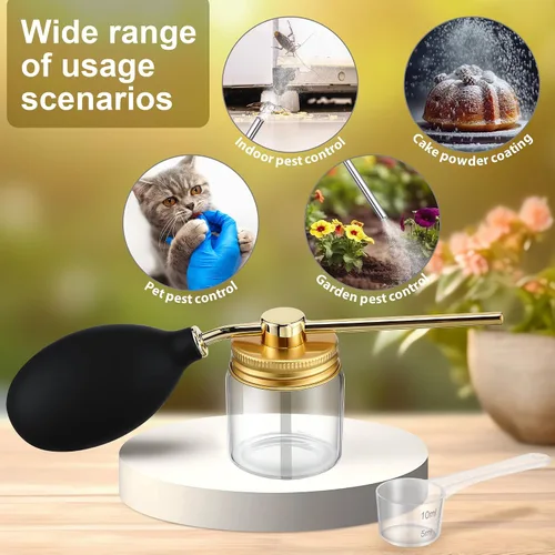 Miniatura 7 de Qualirey Paquete de 1 plumero redondo de diatomeas de grado alimenticio, plumero de polvo de aproximadamente 2 onzas, dispensador de polvo