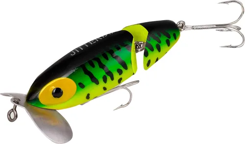 Arbogast Jitterbug Topwater Bass - Señuelo de pesca para pesca nocturna Fire Tiger