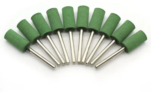 TEMO 10 piezas de 0.394 in (3/8 pulgadas) cilindro de goma rotativa herramienta de pulido con vástago de 0.118 in (1/8 pulgadas) para herramientas