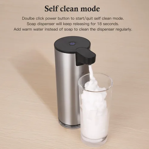 Miniatura 5 de LAOPAO Dispensador automático de jabón espumoso: dispensador de jabón recargable sin contacto dispensador de jabón de espuma de acero inoxidable
