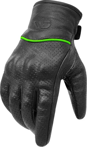 Miniatura 10 de WD Motorsports Vegas - Guantes de cuero para motocicleta para hombres y mujeres, guantes de equitación con protección táctil y nudillos, guantes