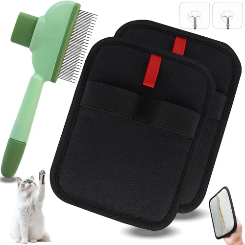 Guantes de depilación de mascotas, cepillo mágico para mascotas, peine de gato, lavable y reutilizable, guantes de pelo para perros, gatos, para