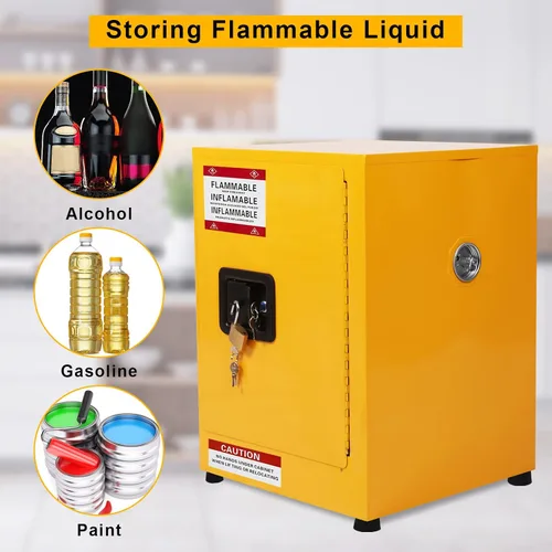 Miniatura 4 de Gabinete de seguridad de acero galvanizado de 17" x 17" x 22", gabinete de almacenamiento de líquidos inflamables, gabinete a prueba de fugas