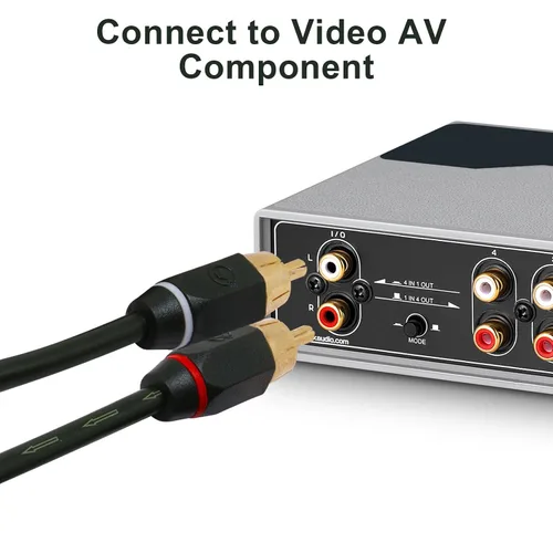 Miniatura 5 de Divisor RCA de 12 pulgadas, 1 hembra a 2 machos, paquete de 2 unidades, cable RCA Y RCAs de video para automóvil, divisor de cable de audio RCA