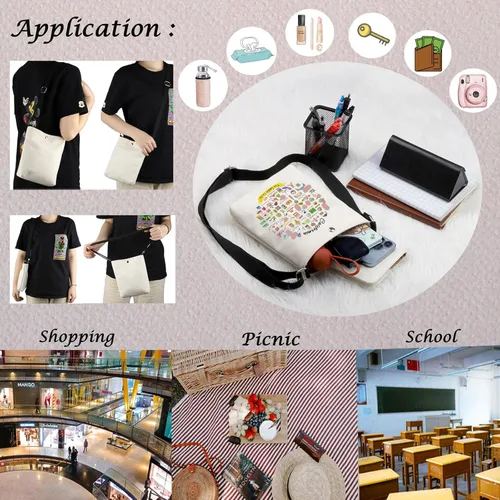 Miniatura 6 de MNIGIU California Tote Bag - Blanco, Mediana, perfecta para viajes, uso diario y almacenamiento de maquillaje