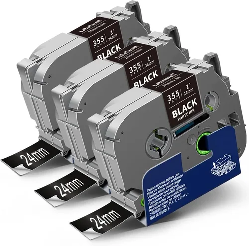 Miniatura 13 de Labelwell Paquete de 3 cintas TZe-111 compatibles con etiquetas adhesivas transparentes de 0.236 in 0.23 pulgadas, TZe111 TZ-111, negro sobre