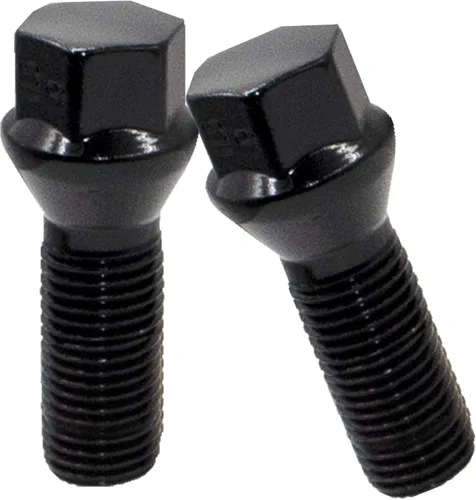 Miniatura 3 de Wheel Accessories Parts 20 pernos de rosca M12 x 1.5 12 x 1.5 para asiento de bellota, acabado negro, vástago de 1.33 pulgadas, longitud hexagonal
